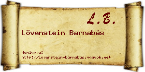 Lövenstein Barnabás névjegykártya