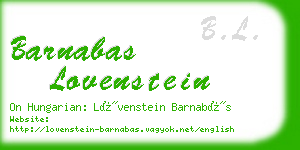 barnabas lovenstein business card